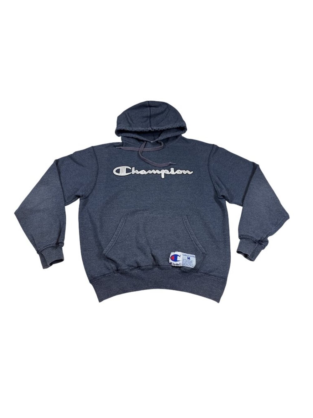 Vintage Champion Authentic Grey Pullover Hoodie Mens Medium Embroidery (PP579)